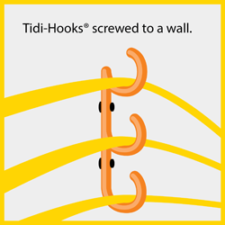 Tidi-Hooks-Cable-Hooks-Screwed-To-A-Wall